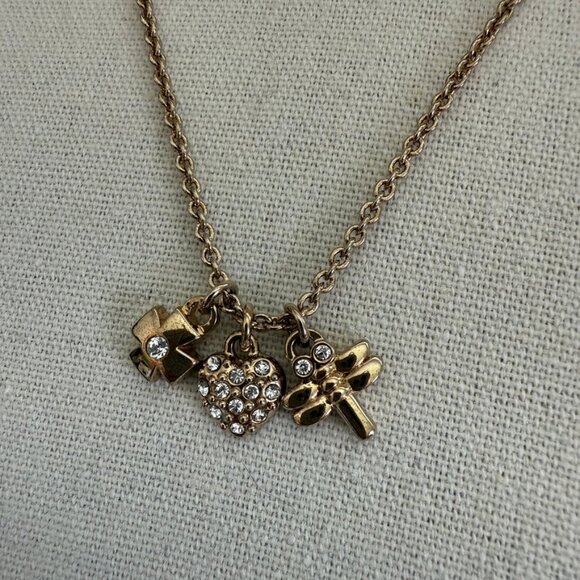 Dyrberg/Kern Pohndalos Heart, Dragonfly, and Cross pendant necklace - Picture 5 of 7